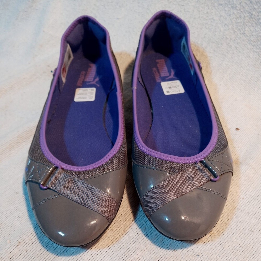 Puma Bixley Glamm Ballet Flats Women’s Size 8.5 Gray/Purple Slip On Sport Shoes